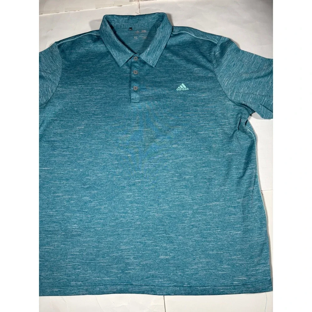 Adidas Golf Men's XL Teal Heather Performance Polo Shirt Short Sleeve